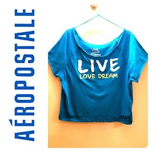 Bright Blue Off-Shoulder Crop Top